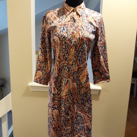 Talbots Dresses & Skirts - Talbots Paisley Shirt Dress 6P NWOT